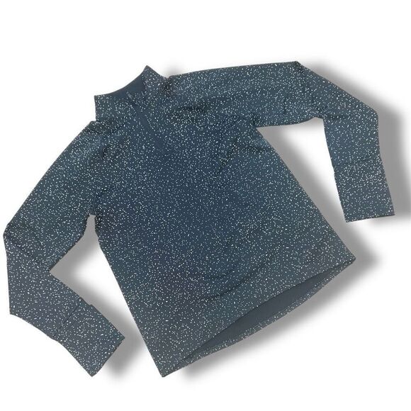 Athleta Tops - Athleta Whistler Half Zip Quick Dry Fitted Pullover, Black & Spots Women’s Small